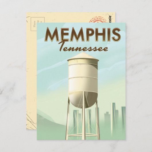 メンフィス・テネシー・ヴィンテージ旅行ポスター ポストカード (正面/裏面)