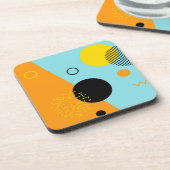 メンフィス、ヒップスター、トレンディー、カッコいいイラストレーション コースター (左側)