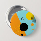 メンフィス、ヒップスター、トレンディー、カッコいいイラストレーション 缶バッジ (正面&裏面)