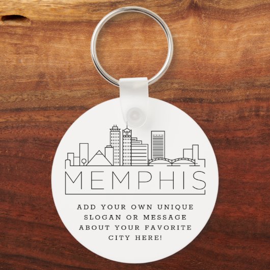 メンフィス、TNスタイル化スカイライン |スローガンカスタムの作成 キーホルダー (正面)