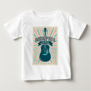 メンフィスTN:ギターシリーズ ロック・イン・転が ベビーTシャツ