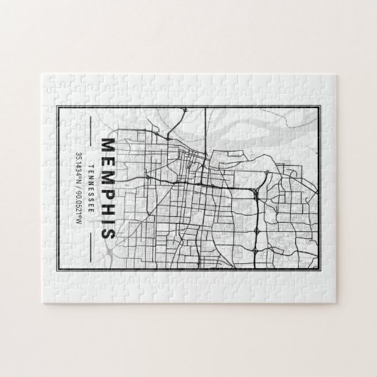 メンフィスUSAシティトラベルシティマップ ジグソーパズル (横)