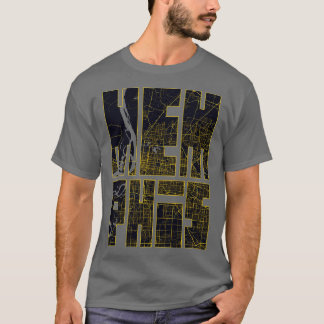 メンフィスUSAシティマップタイポグラフィ金ゴールドアールデコ Tシャツ