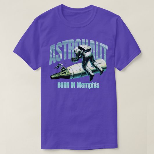メンフィ生まれスTシャツの宇宙飛行士 Tシャツ (デザイン正面)