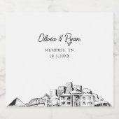 メンフィ結婚スのパーソナライズされたシャンパンラベル スパークリングワインラベル (シングルラベル)