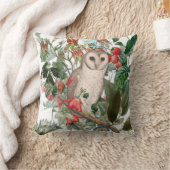 メンフクロウとビンテージの花々 クッション (ブランケット)