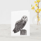 メンフクロウのブランクのメッセージカード カード (黄色い花)