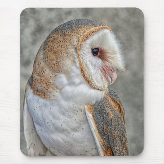 メンフクロウのプロフィール マウスパッド (正面)