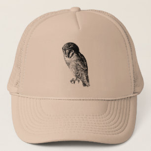 メンフクロウのヴィンテージの木製の版木、銅版、版画 キャップ