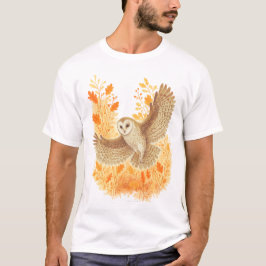 メンフクロウの秋の葉 Tシャツ