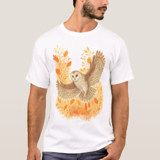 メンフクロウの秋の葉 Tシャツ