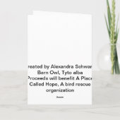 メンフクロウのnotecard カード (裏面)