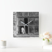 メンフクロウ スクエア壁時計 (ホーム)