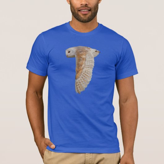 メンフクロウ 飛行中 Tシャツ (正面)
