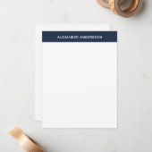 メンモダンズブルー対応パーソナライズされた通信 ノートカード (正面/裏面インサイチュ)