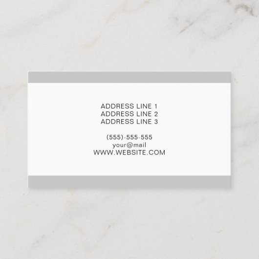 メンモダンズヘアスタイルイラストレーショングレー理容師 名刺 (裏面)