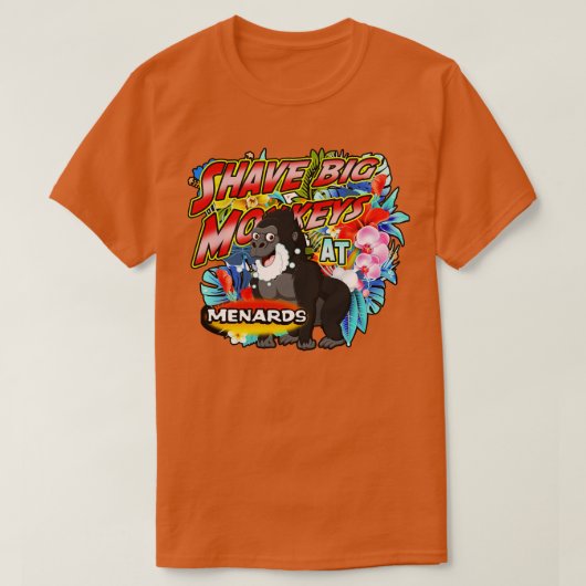 メンヤードで大きなサルを剃る Tシャツ (デザイン正面)
