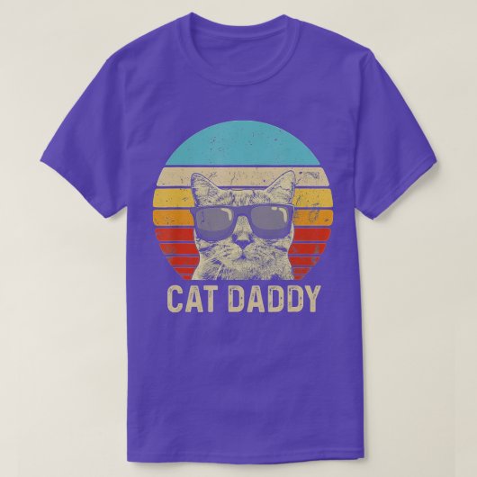 メンヴィンテージキャットパパおもしろい猫好きギフトキャットD Tシャツ (デザイン正面)