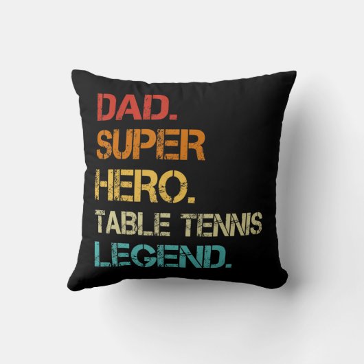 メンヴィンテージスタイルパパヒーローテーブルテニスレジェンドFa クッション (裏面)