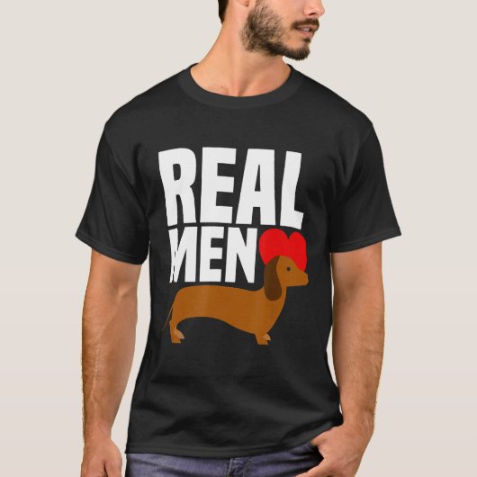 メン実在ズラブウィーナー – ハートダックスシュント Tシャツ (正面)