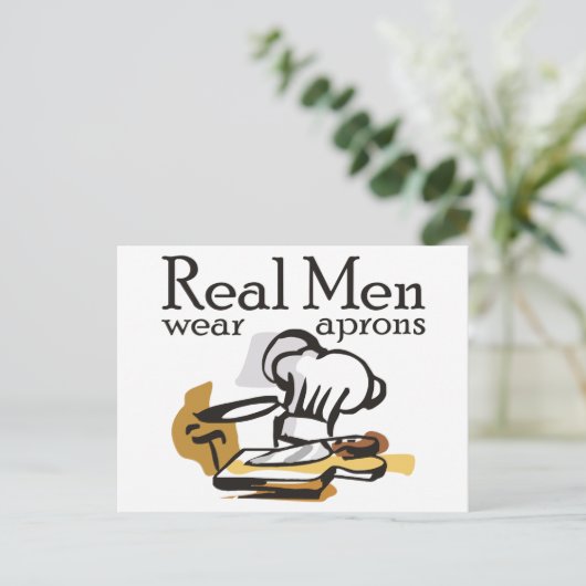 メン実在衣服エプロン ポストカード (スタンド正面)