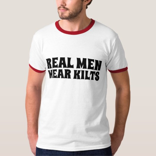 メン実在衣服キルトTシャツ Tシャツ (正面)
