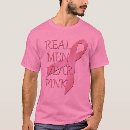 メン実在衣服ピンクメンズベーシックPink Tシャツ (正面)