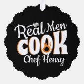 メン実在調理師ブラック オーナメントカード (裏面)