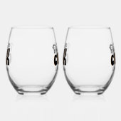 メン実在調理師ブラック ステムなしワイングラス (左)