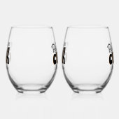 メン実在調理師ブラック ステムなしワイングラス (右)