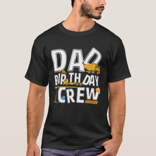 メン建築パパ誕生日クルーパーティーワーカーD Tシャツ (正面)