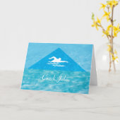 メン感謝していズスイムコーチ泳ぐ人名前をカスタムする カード (黄色い花)