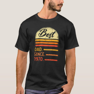 メン最高のスパパ1970年の父の日から息子ダウ Tシャツ