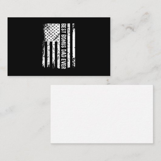 メン最高のス・ボーナス・パパ・エバ・アメリカン・フラッグTシャツ 名刺 (正面/裏面)