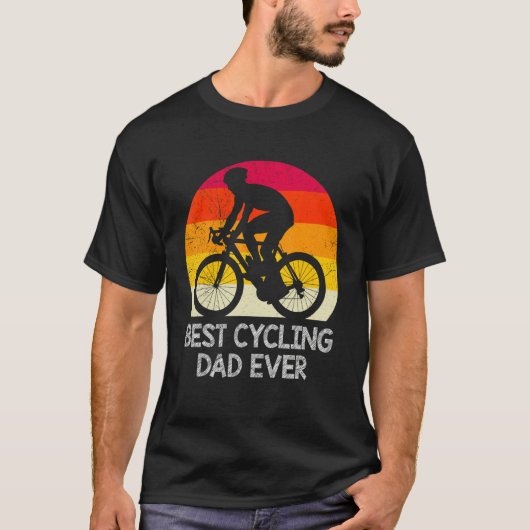 メン最高のズ自転車パパエバーサイクリスト Tシャツ (正面)