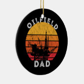 メン油リグレトロサンセットオイルフィールドパパワーカー セラミックオーナメント (右)