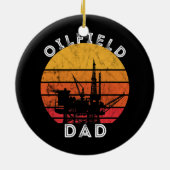 メン油リグレトロサンセットオイルフィールドパパワーカー セラミックオーナメント (裏面)