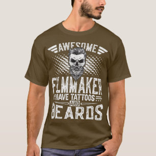 メン素晴らしスの映画製作者の刺青と髭 – Tシャツ