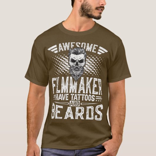 メン素晴らしスの映画製作者の刺青と髭 – Tシャツ (正面)