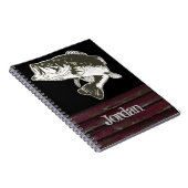 メン素朴ズベース魚釣り名カッコいい ノートブック (右側)