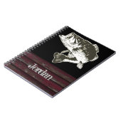 メン素朴ズベース魚釣り名カッコいい ノートブック (左側)