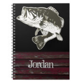 メン素朴ズベース魚釣り名カッコいい ノートブック (正面)