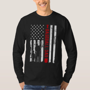 メン誇りを持ったズ野球パパアメリカンフラッグスポーツ Tシャツ