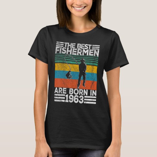 メン59歳フィッシャーマン魚釣り59誕生日 Tシャツ (正面)