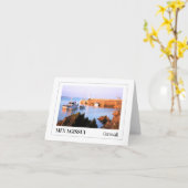 メヴァギッシー港のコーンウォールでの夕焼け カード (黄色い花)