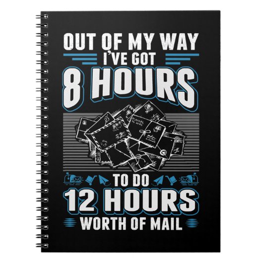 メーおもしろいルマンユーモアストレスのメールキャリアの仕事 ノートブック (正面)
