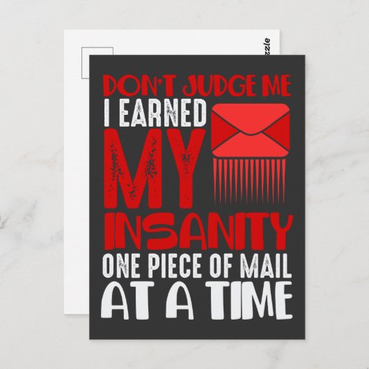 メーおもしろいルマンユーモア精神異常メールキャリアことわざ ポストカード (正面/裏面)