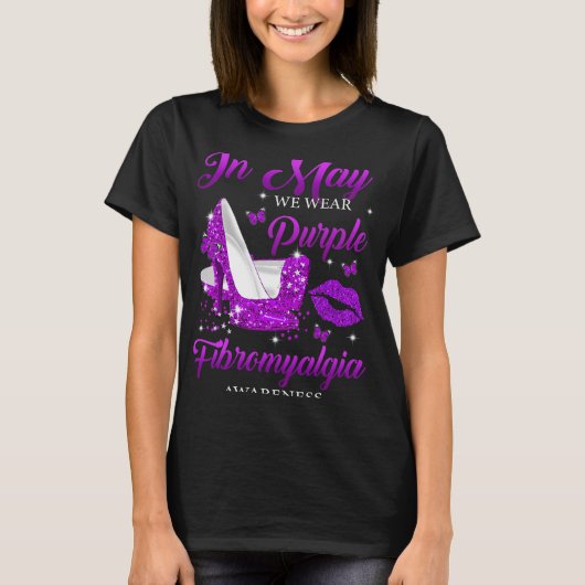メーウェ衣服パープルハイヒール線維筋痛アワレネ Tシャツ (正面)