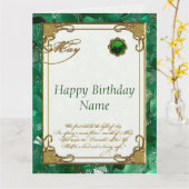 メーエメラルド誕生石誕生日8.5x11 カード (黄色い花)