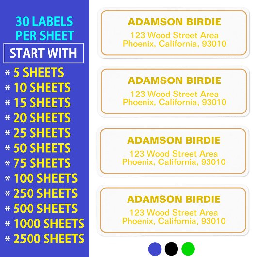 メーエレガントルの住所シール(金ゴールドラベル) ラベル